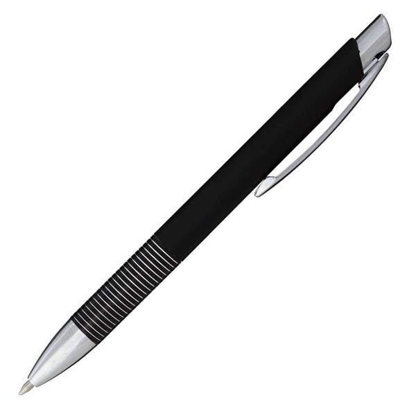 Obrázky: Černé plast. kuličkové pero s kovovým klipem, Obrázek 2