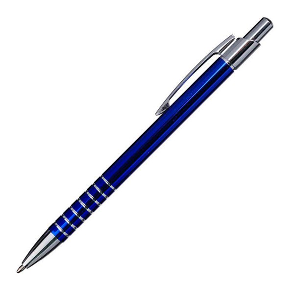 Obrázky: Modré hliníkové kulič. pero se stříbrnými proužky, Obrázek 2