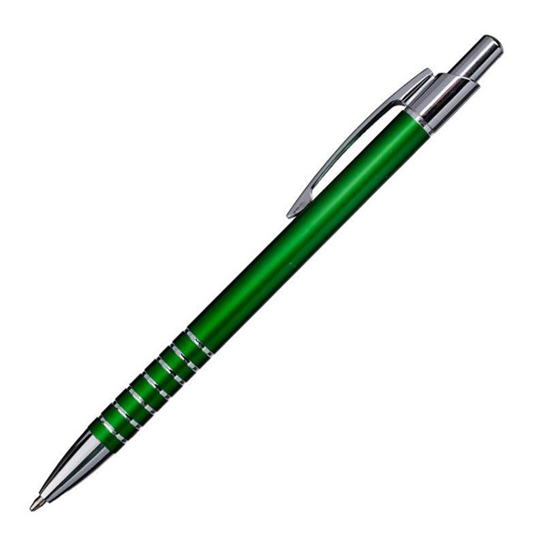 Obrázky: Zelené hliníkové kulič. pero se stříbrnými proužky, Obrázek 2