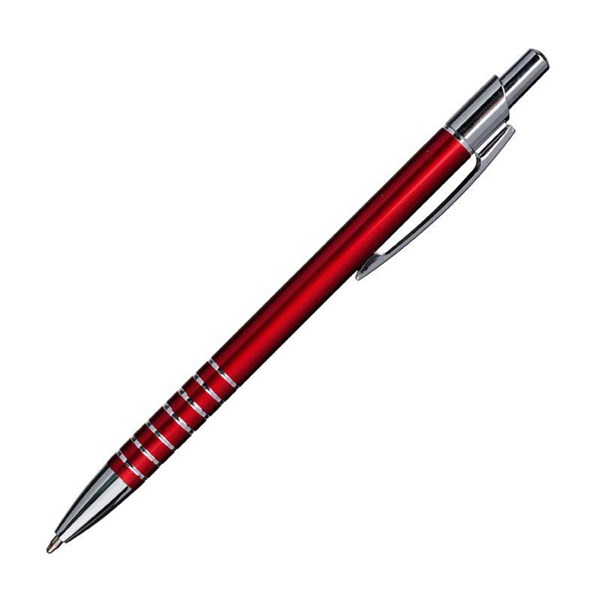 Obrázky: Červené hliníkové kulič. pero se stříbrnými proužky, Obrázek 3