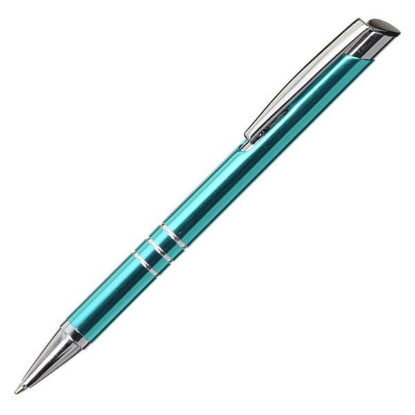 Obrázky: Sv. modré hliníkové pero se třemi stříbr. proužky