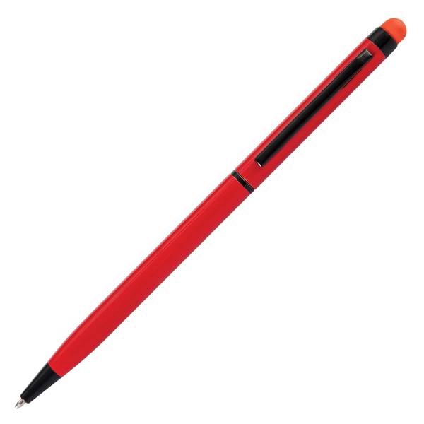 Obrázky: Štíhlé hliník. kulič. pero se stylusem, červené, Obrázek 2