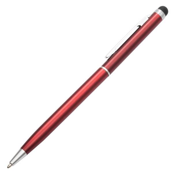 Obrázky: Štíhlé hliník. kulič. pero se stylusem, červené, Obrázek 2