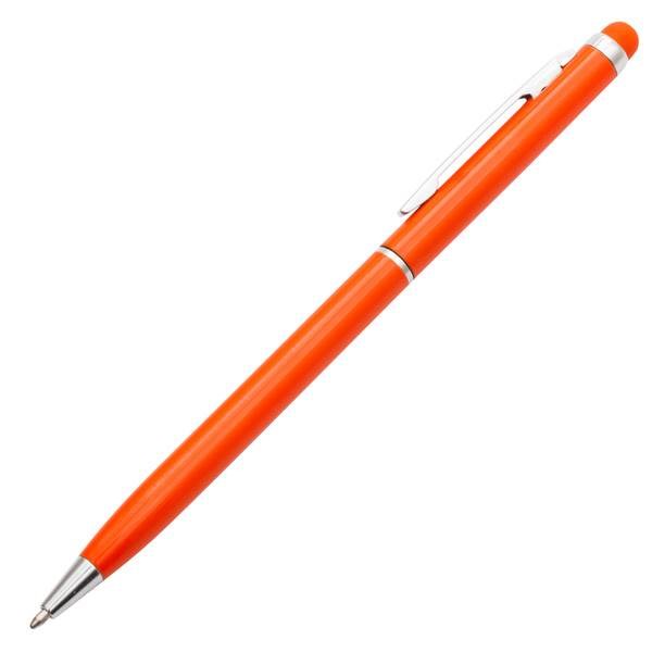Obrázky: Štíhlé hliník. kulič. pero se stylusem, oranžové, Obrázek 2