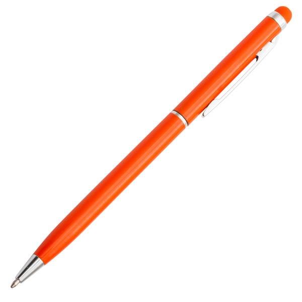 Obrázky: Štíhlé hliník. kulič. pero se stylusem, oranžové, Obrázek 3