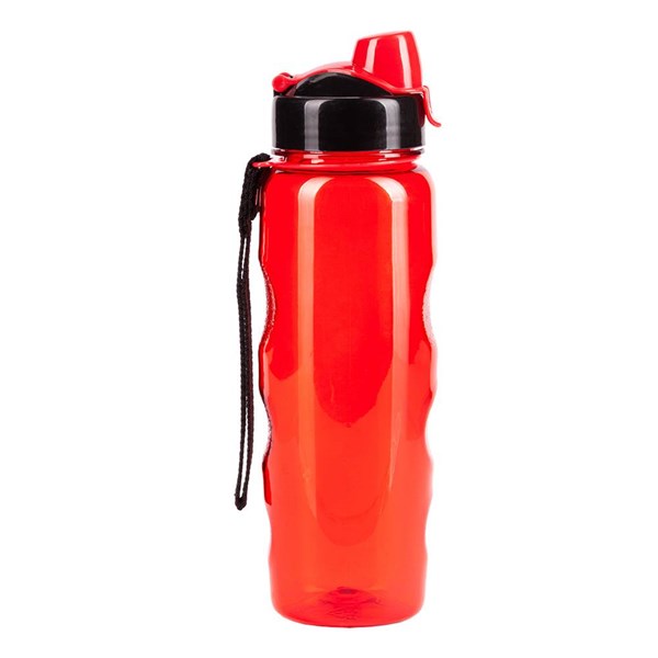 Obrázky: Červená sportovní lahev z plastu 700 ml s poutkem, Obrázek 3