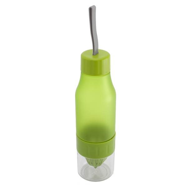 Obrázky: Zelená plast.sportovní lahev 600 ml s odšťavňovačem