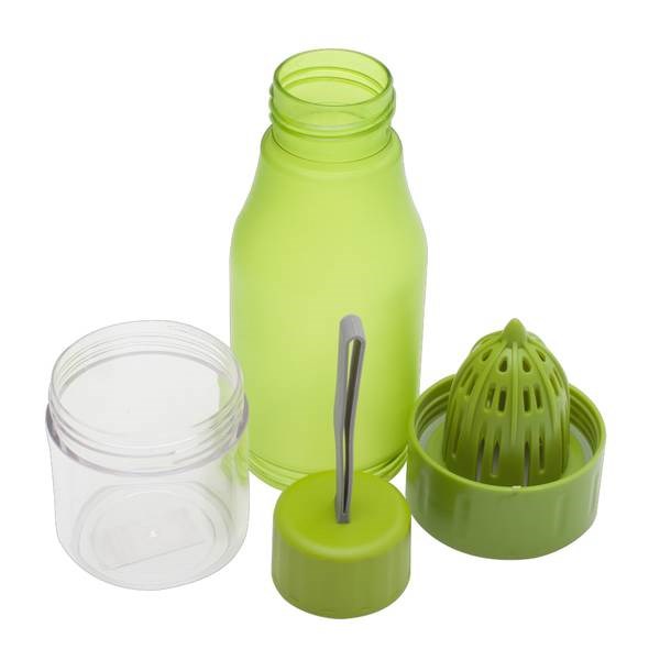 Obrázky: Zelená plast.sportovní lahev 600 ml s odšťavňovačem, Obrázek 2