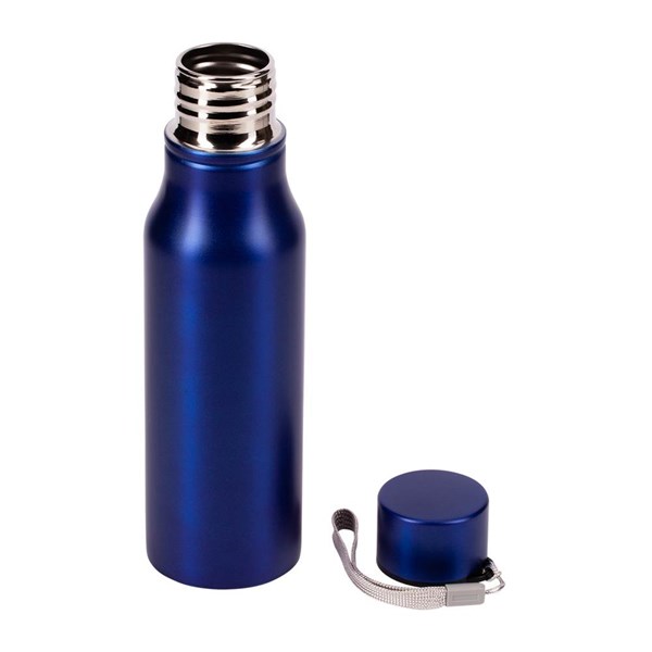 Obrázky: Nerez. sportovní lahev s poutkem 700 ml, modrá, Obrázek 2