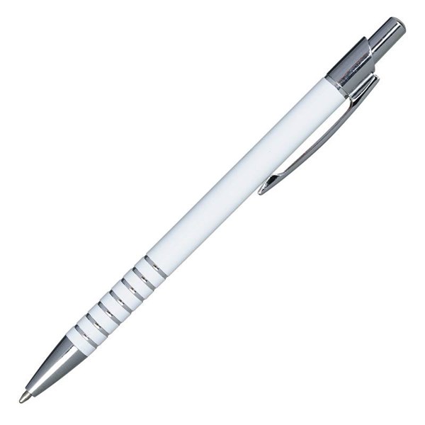 Obrázky: Bílé hliníkové kulič. pero se stříbrnými proužky, Obrázek 2