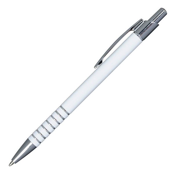 Obrázky: Bílé hliníkové kulič. pero se stříbrnými proužky, Obrázek 3