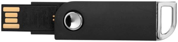 Obrázky: Černý otočný USB flash disk s úchytem na klíče, 4GB, Obrázek 2