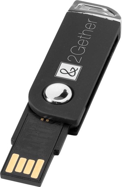 Obrázky: Černý otočný USB flash disk s úchytem na klíče, 4GB, Obrázek 6
