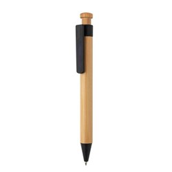 Obrázky: Bambusové pero s černým klipem z pšeničné slámy