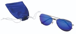 Obrázky: Kovové sluneční brýle s UV400 v PES sáčku, modré