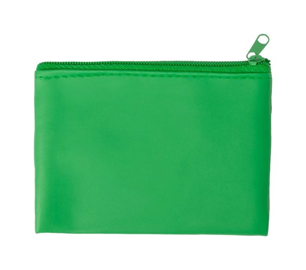 Obrázky: Zelená peněženka z PU se zipem a kroužkem na klíče