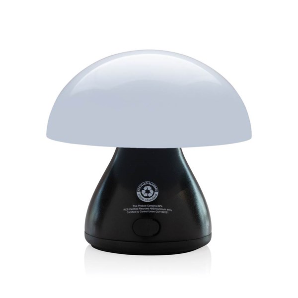 Obrázky: Černá USB stolní lampa Luming z RCS recykl. plastu, Obrázek 2