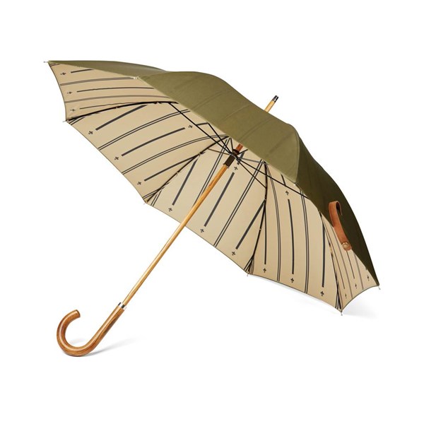 Obrázky: Khaki dvouvrstvý deštník VINGA Bosler z RPET