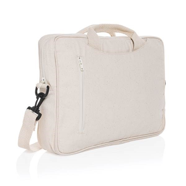 Obrázky: Béžová taška na 15,4" notebook Laluka z rec. bavlny