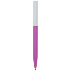 Obrázky: Růžové kuličkové pero, bílý klip, rec. plast, MN