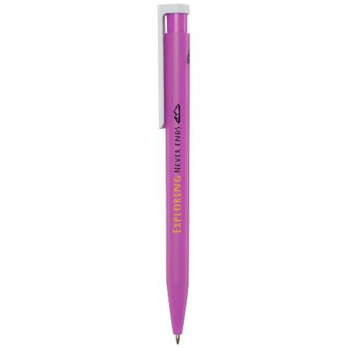 Obrázky: Růžové kuličkové pero, bílý klip, rec. plast, MN, Obrázek 4