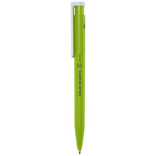 Obrázky: Limetkové kuličkové pero, bílý klip, rec. plast, ČN, Obrázek 4