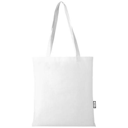 Obrázky: Bílá recykl. netkaná běžná nákupní taška, 6 l, Obrázek 3