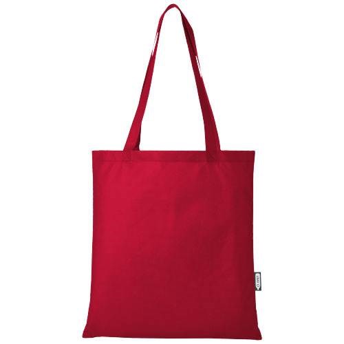 Obrázky: Červená recykl. netkaná běžná nákupní taška, 6 l, Obrázek 3