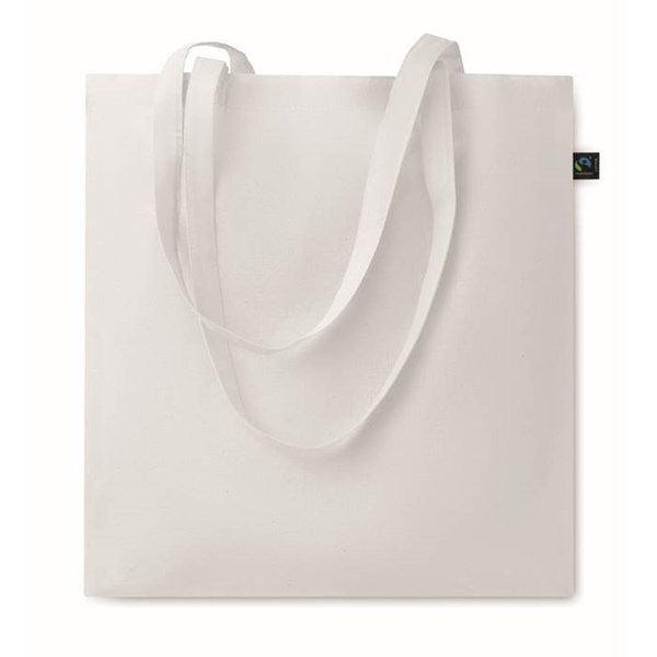 Obrázky: Bílá nákupní taška z fairtrade BA 140g, delší uši