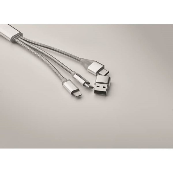 Obrázky: Stříbrný nabíjecí kabel 4v1, typ C, Obrázek 2