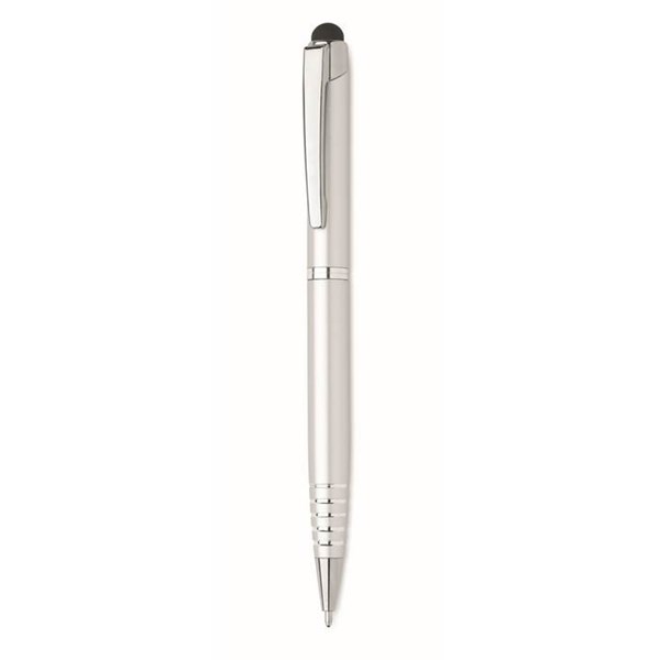Obrázky: Stříbrné otočné kuličkové pero se stylusem, MN