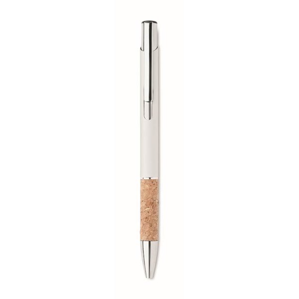 Obrázky: Hliníkové pero s korkovým úchopem, bílá, MN, Obrázek 4