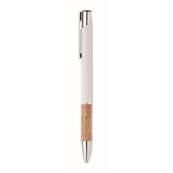 Obrázky: Hliníkové pero s korkovým úchopem, bílá, MN, Obrázek 5