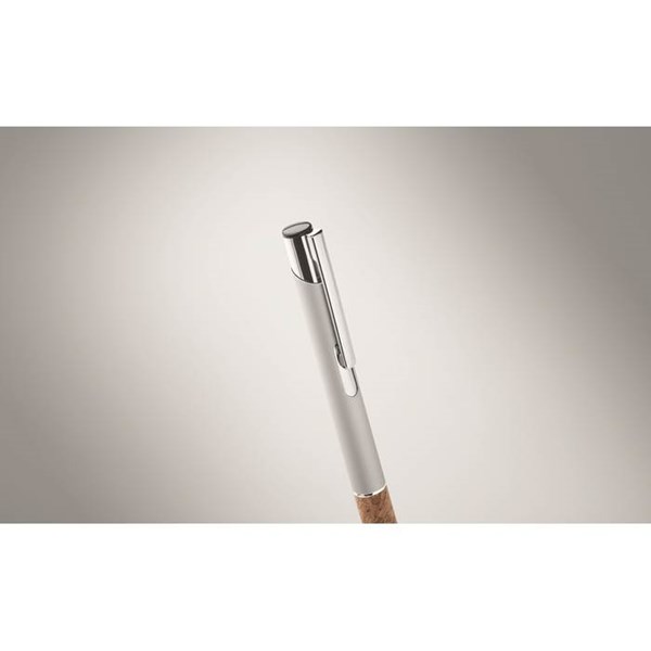 Obrázky: Hliníkové pero s korkovým úchopem, stříbrná, MN, Obrázek 2