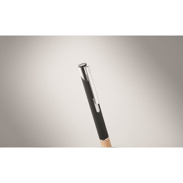 Obrázky: Hliníkové pero s bambusovým úchopem, černá, MN, Obrázek 2