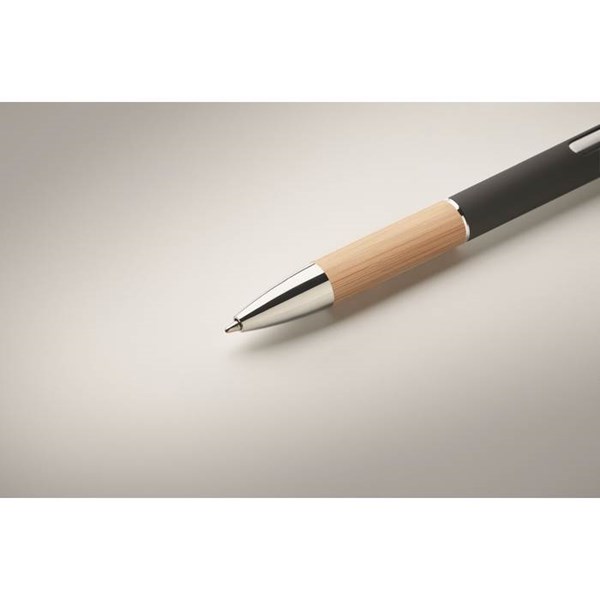 Obrázky: Hliníkové pero s bambusovým úchopem, černá, MN, Obrázek 3