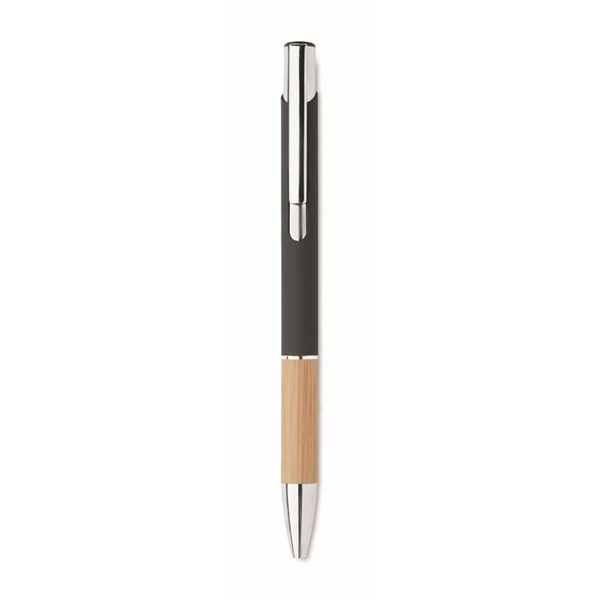 Obrázky: Hliníkové pero s bambusovým úchopem, černá, MN, Obrázek 4
