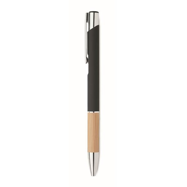 Obrázky: Hliníkové pero s bambusovým úchopem, černá, MN, Obrázek 5