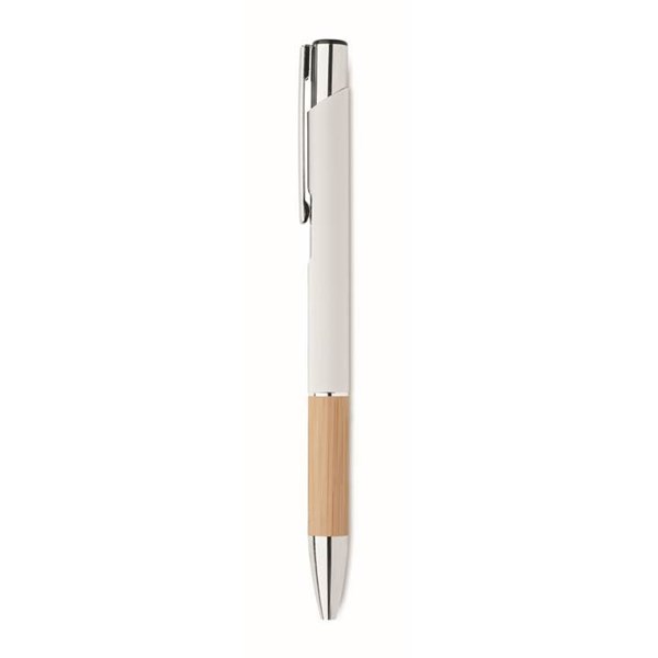 Obrázky: Hliníkové pero s bambusovým úchopem, bílá, MN, Obrázek 5