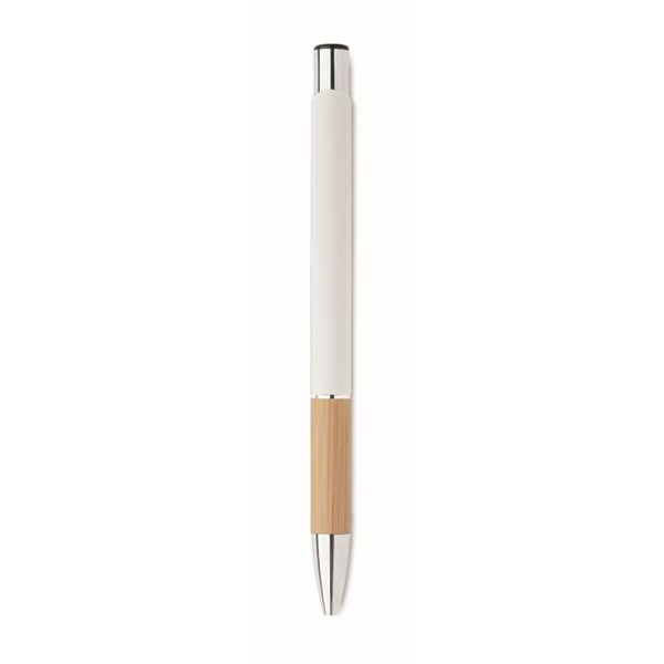 Obrázky: Hliníkové pero s bambusovým úchopem, bílá, MN, Obrázek 6