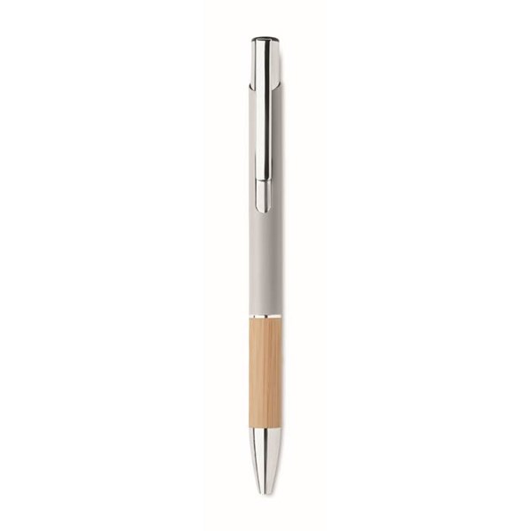 Obrázky: Hliníkové pero s bambusovým úchopem, stříbrná, MN, Obrázek 4