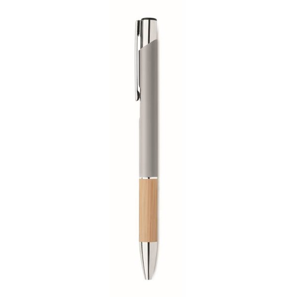 Obrázky: Hliníkové pero s bambusovým úchopem, stříbrná, MN, Obrázek 5
