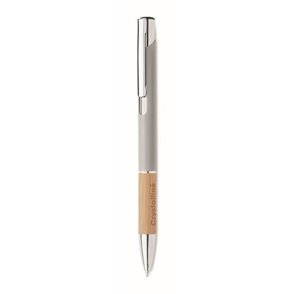 Obrázky: Hliníkové pero s bambusovým úchopem, stříbrná, MN, Obrázek 7
