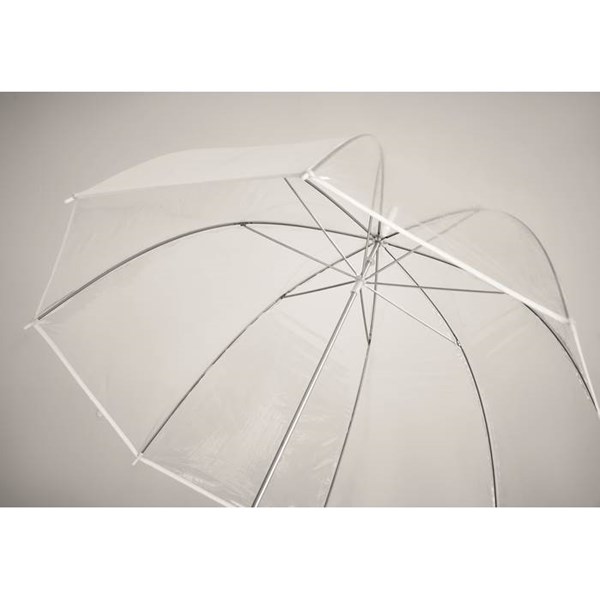 Obrázky: Průhledný mechanický deštník s bílým panelem, Obrázek 5