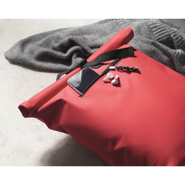 Obrázky: Červený polyest. rolovací batoh na notebook, Obrázek 10