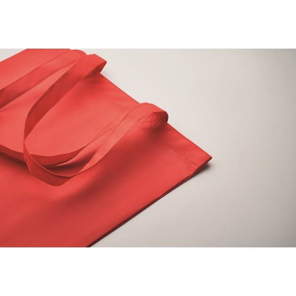 Obrázky: Červená taška z netkané textilie RPET, dlouhé d., Obrázek 3