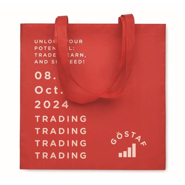 Obrázky: Červená taška z netkané textilie RPET, dlouhé d., Obrázek 4