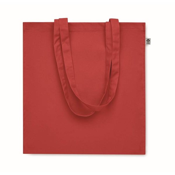 Obrázky: Červená nákupní taška 220g, bio BA, dl. držadla, Obrázek 2
