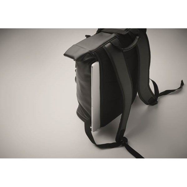 Obrázky: Černý rolovací batoh na notebook s polstrov. zády, Obrázek 4
