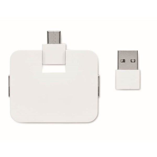 Obrázky: 4portový USB rozbočovač, bílý, Obrázek 2